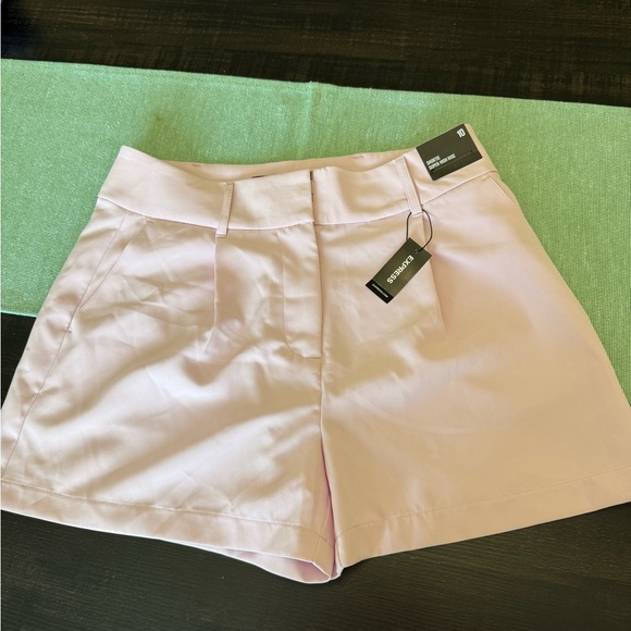 Express High Rise Tailored Shorts Blush Pink Size 10 - Picture 3 of 13